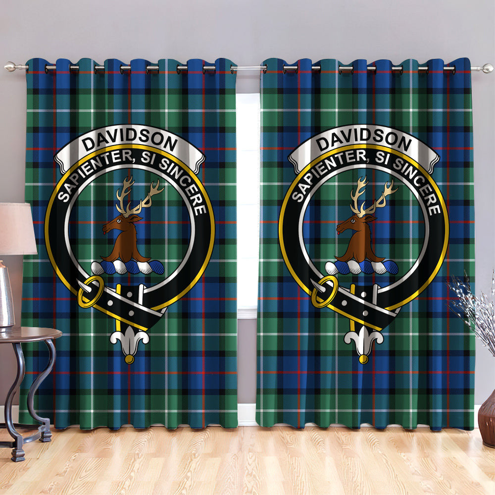 Davidson of Tulloch Clan Badge Tartan Classic Window Curtain