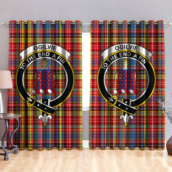 Ogilvie of Airlie Ancient Clan Badge Tartan Classic Window Curtain