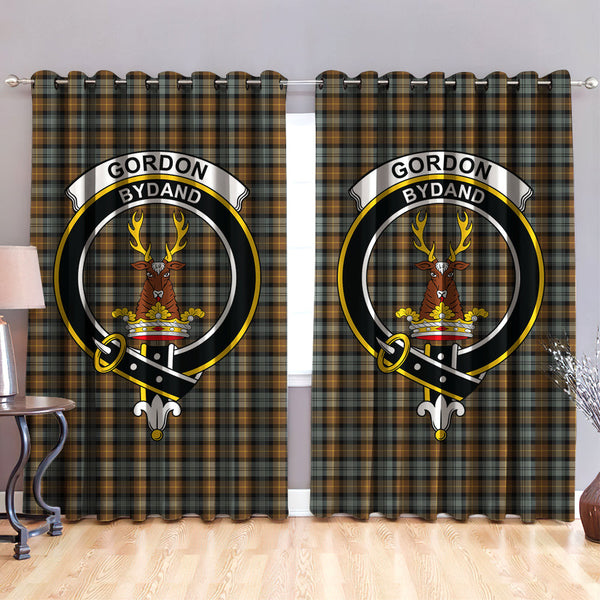 Gordon Weathered Clan Badge Tartan Classic Window Curtain