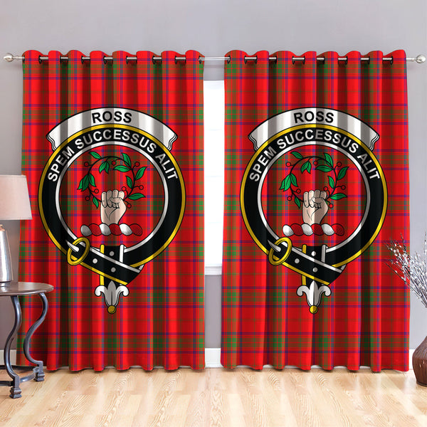 Ross Modern Clan Badge Tartan Classic Window Curtain