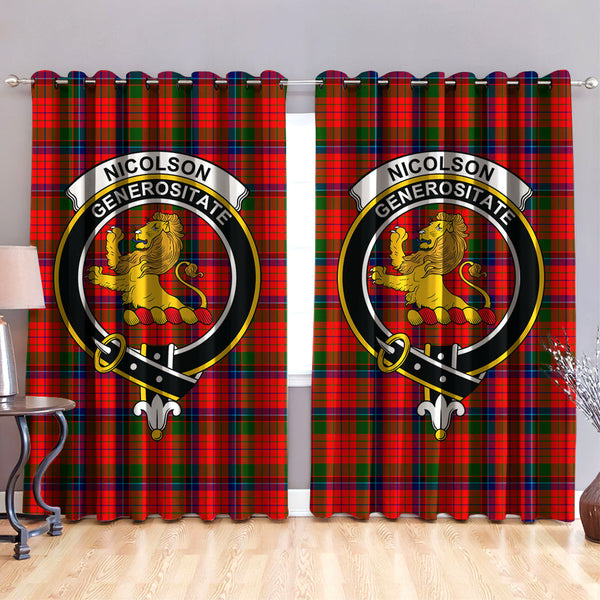 Nicolson Modern Clan Badge Tartan Classic Window Curtain