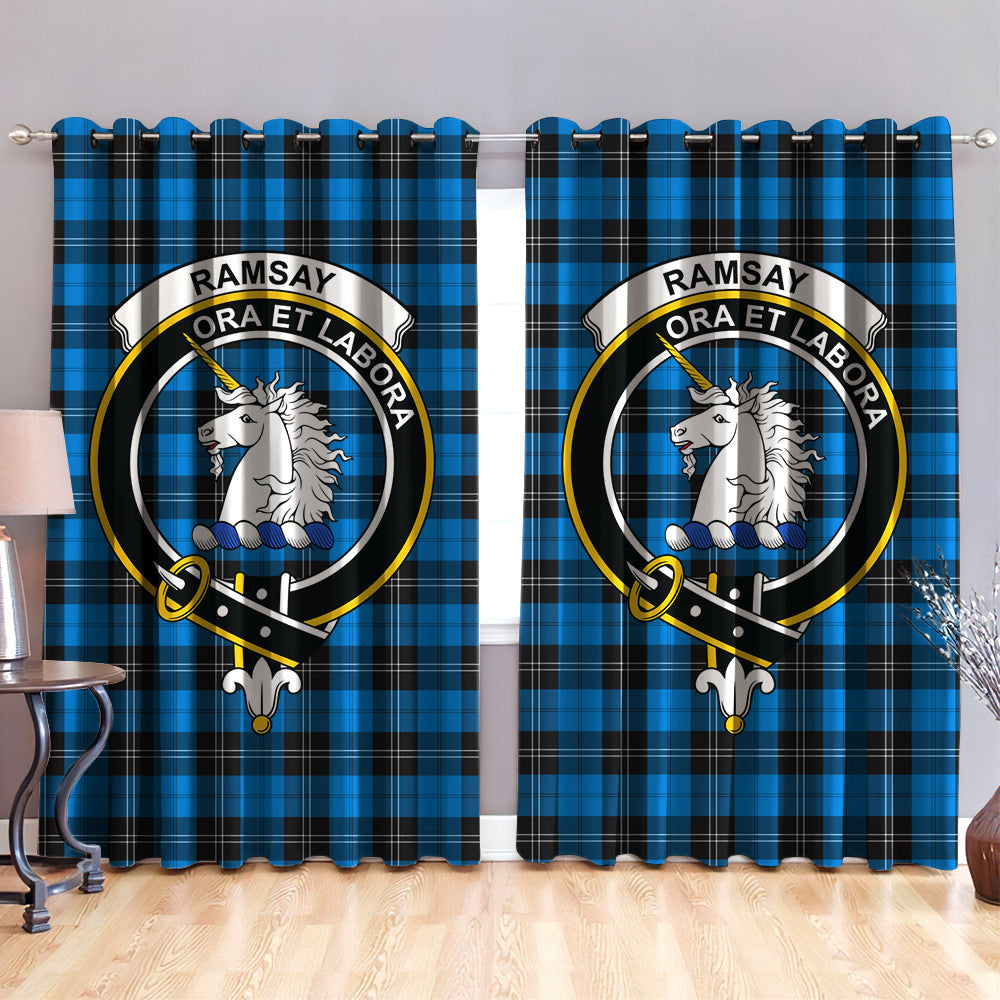 Ramsay Blue Ancient Clan Badge Tartan Classic Window Curtain