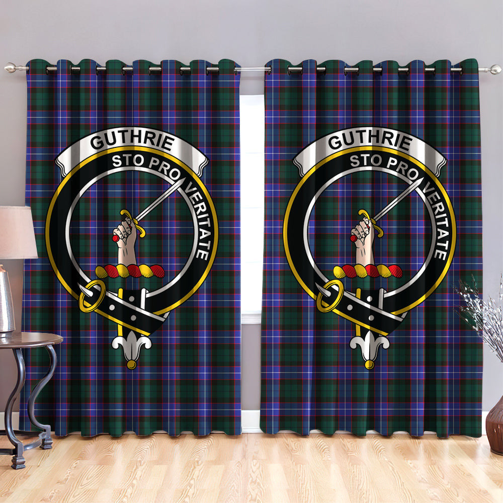 Guthrie Modern Clan Badge Tartan Classic Window Curtain