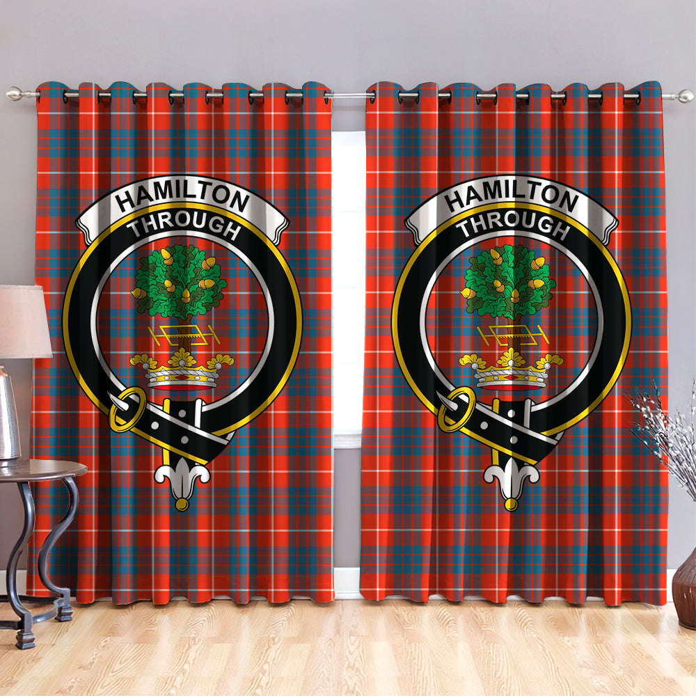 Hamilton Ancient Clan Badge Tartan Classic Window Curtain