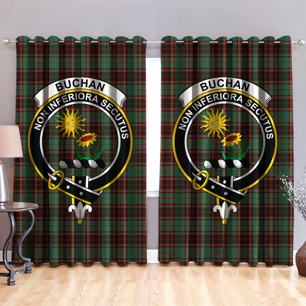 Buchan Ancient Clan Badge Tartan Classic Window Curtain