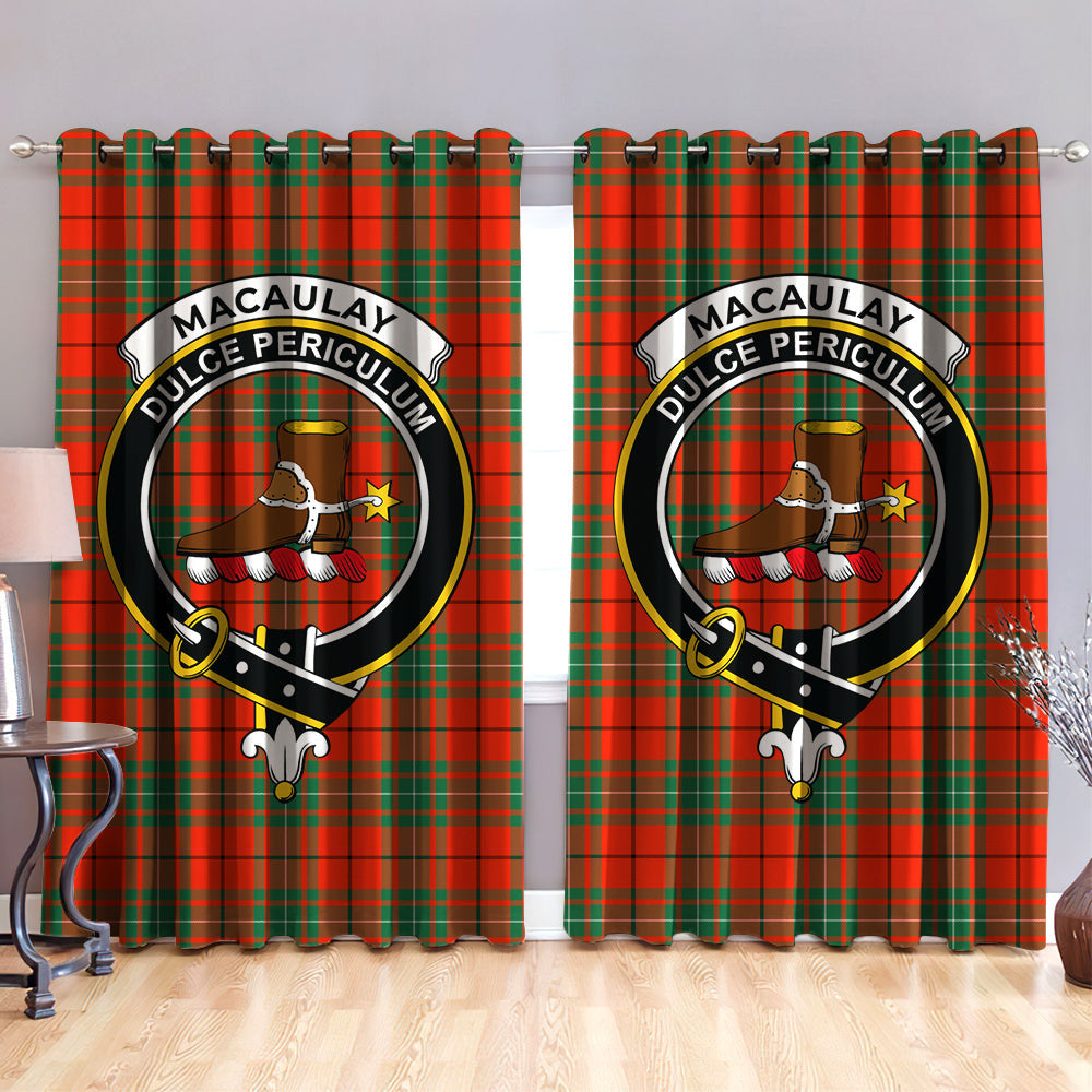 MacAulay Ancient Clan Badge Tartan Classic Window Curtain