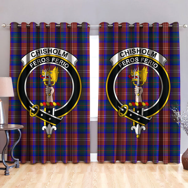 Chisholm Hunting Modern Clan Badge Tartan Classic Window Curtain