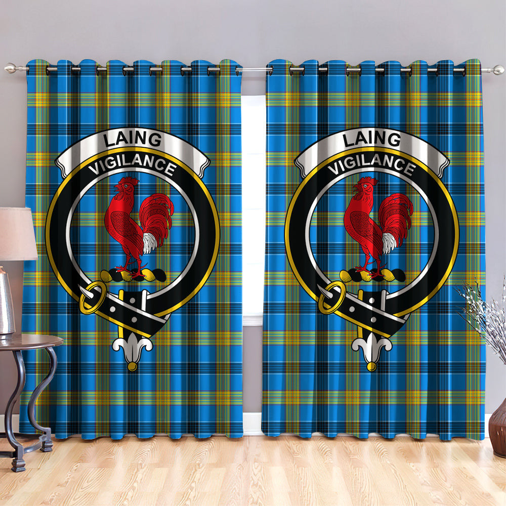 Laing Clan Badge Tartan Classic Window Curtain