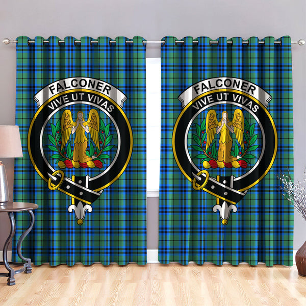 Falconer Clan Badge Tartan Classic Window Curtain