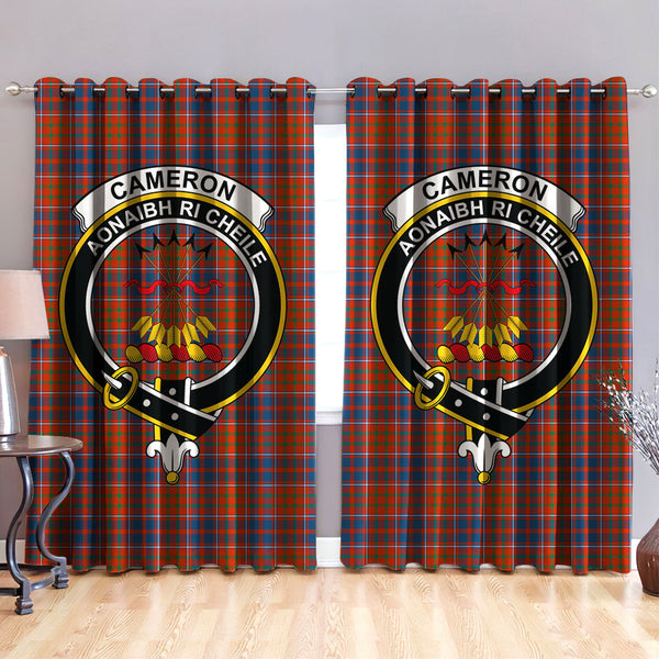 Cameron of Lochiel Ancient Clan Badge Tartan Classic Window Curtain