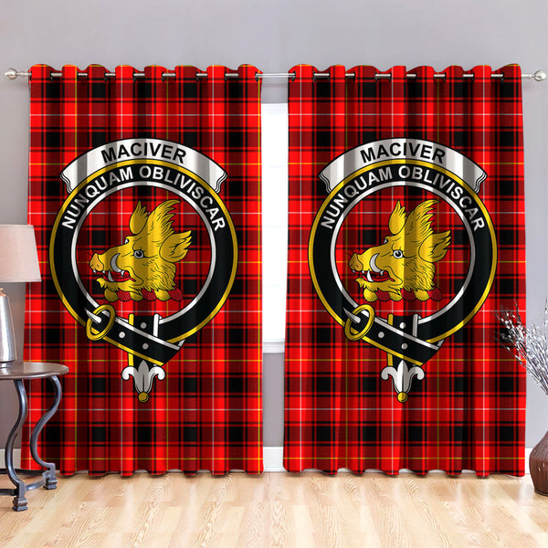 MacIver Modern Clan Badge Tartan Classic Window Curtain