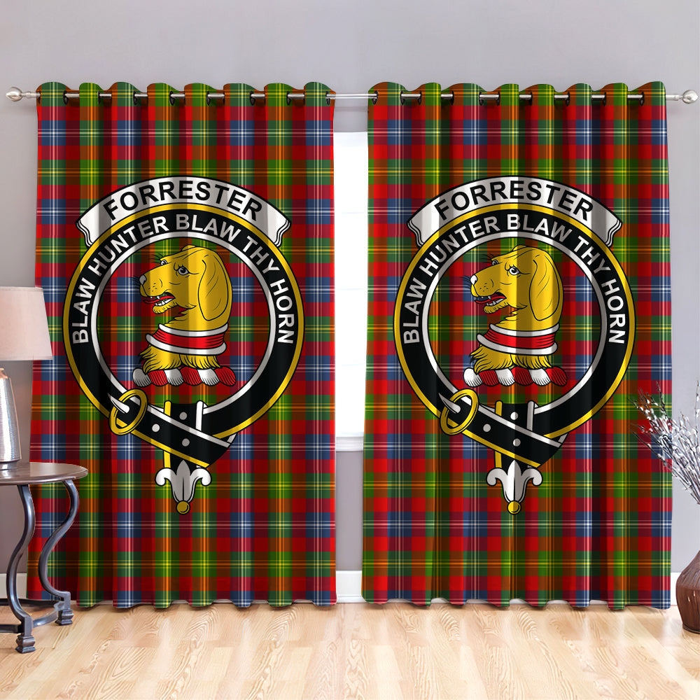 Forrester Clan Badge Tartan Classic Window Curtain