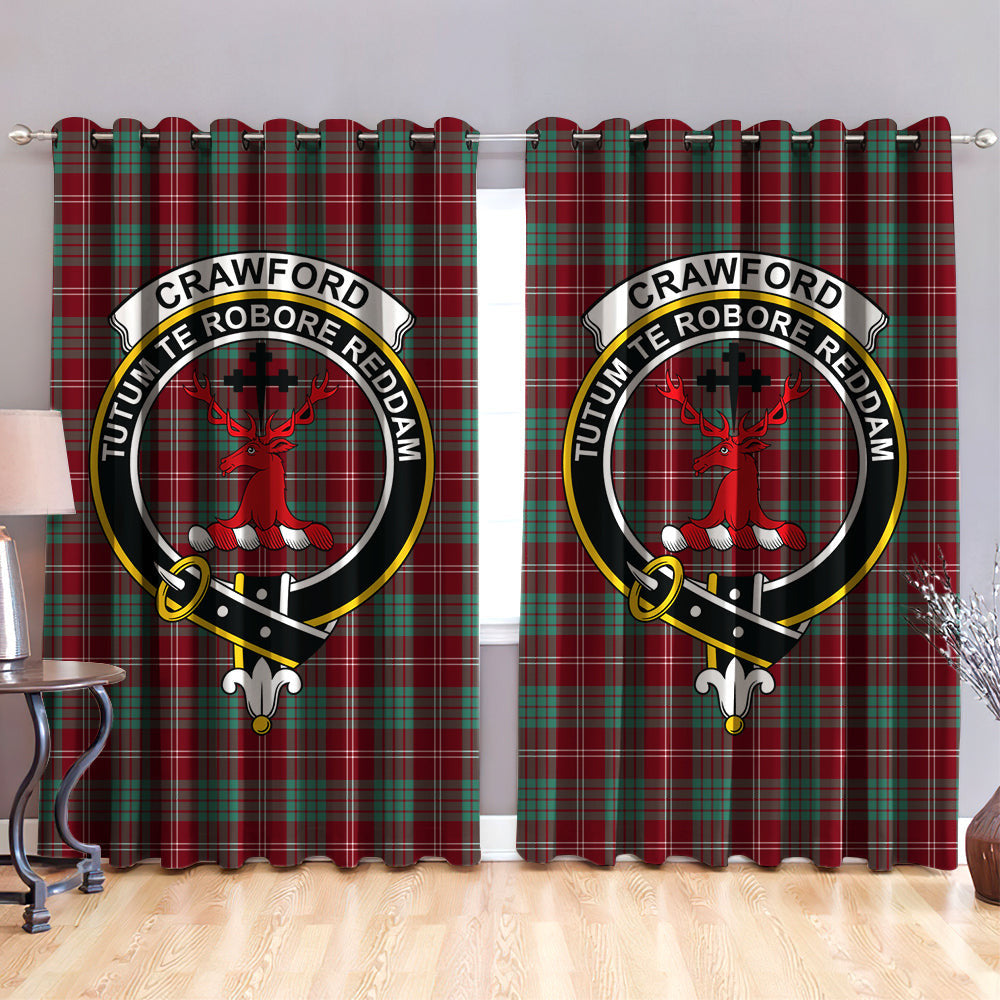 Crawford Modern Clan Badge Tartan Classic Window Curtain