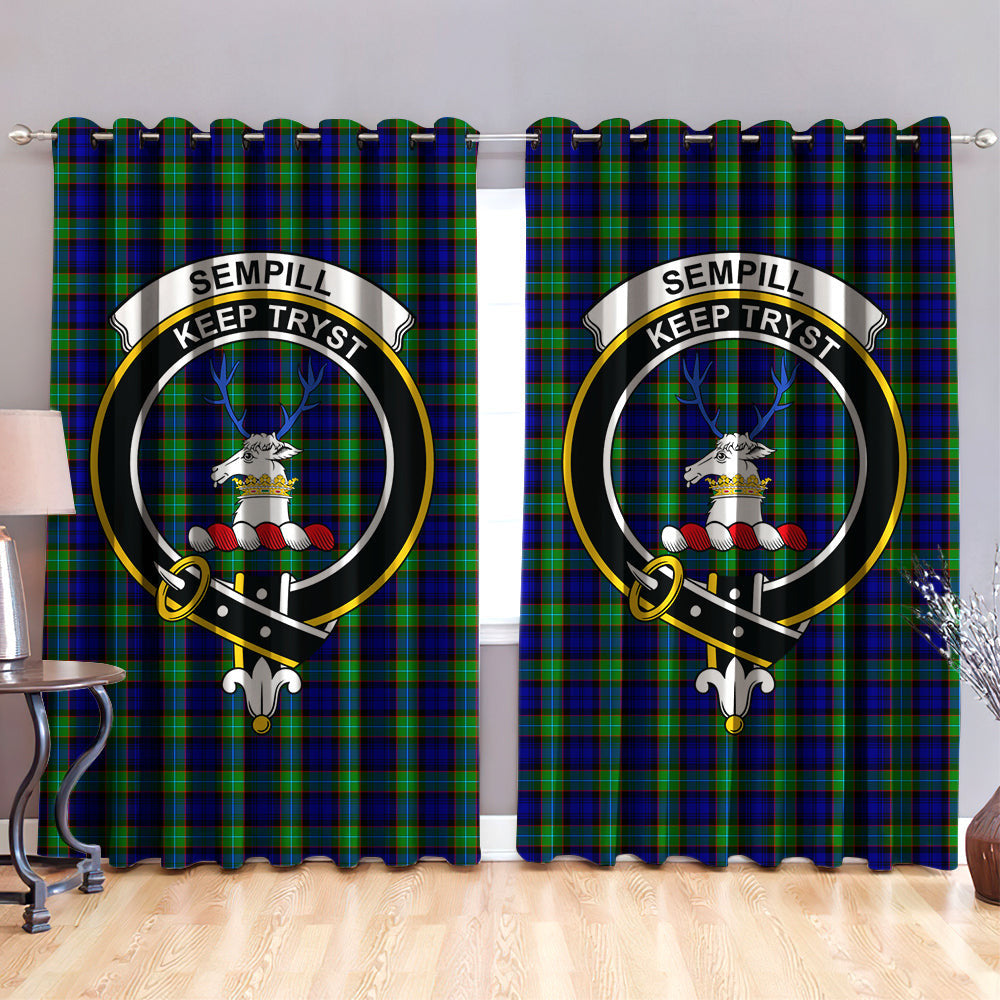 Sempill Modern Clan Badge Tartan Classic Window Curtain