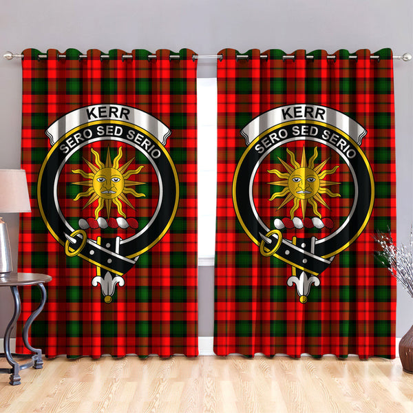 Kerr Modern Clan Badge Tartan Classic Window Curtain