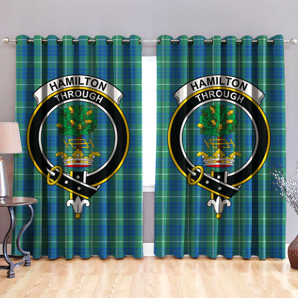 Hamilton Hunting Ancient Clan Badge Tartan Classic Window Curtain