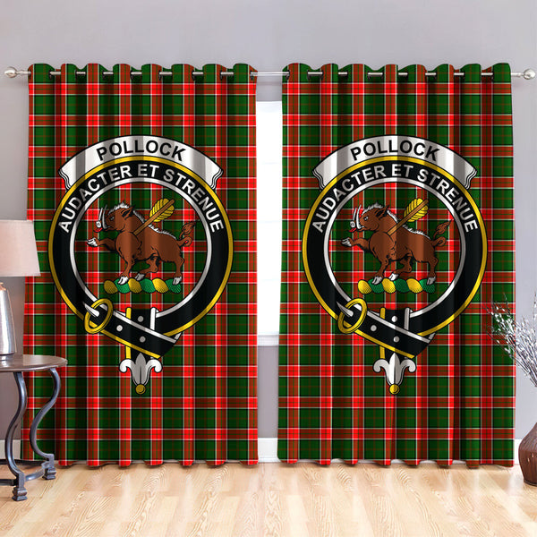 Pollock Modern Clan Badge Tartan Classic Window Curtain