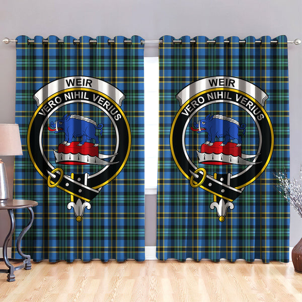 Weir Ancient Clan Badge Tartan Classic Window Curtain