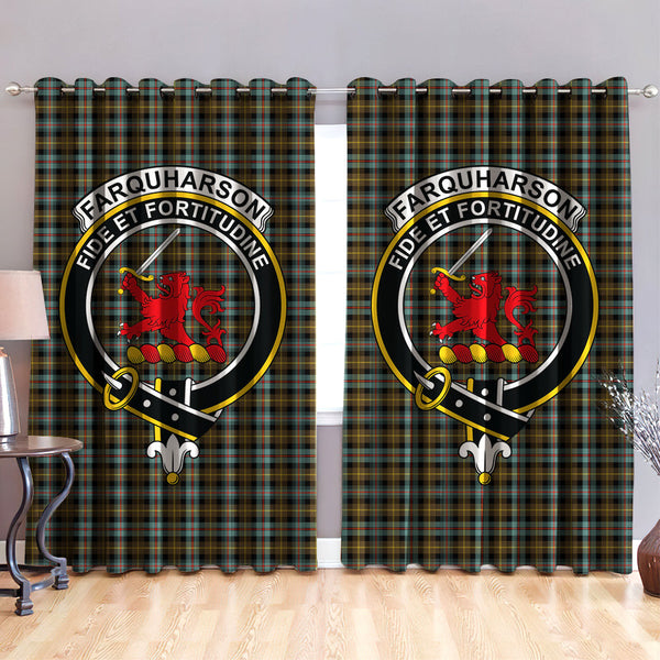 Farquharson Weathered Clan Badge Tartan Classic Window Curtain