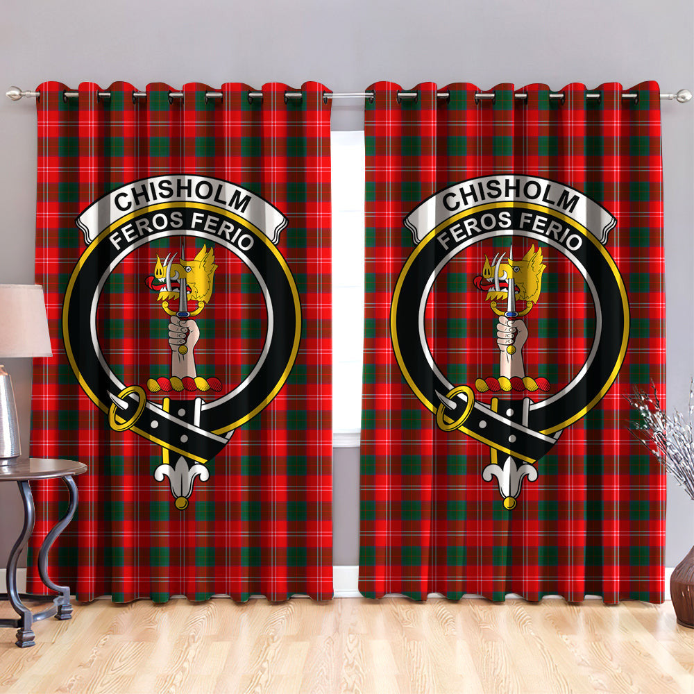 Chisholm Modern Clan Badge Tartan Classic Window Curtain