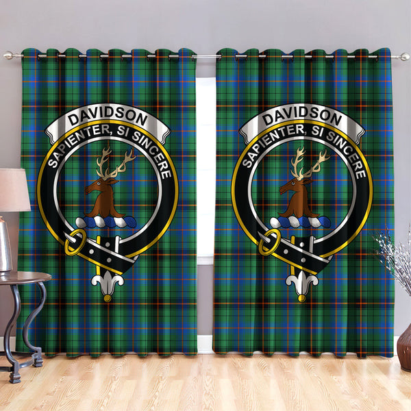 Davidson Ancient Clan Badge Tartan Classic Window Curtain