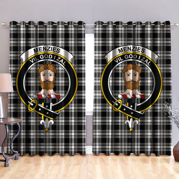 Menzies Black & White Modern Clan Badge Tartan Classic Window Curtain