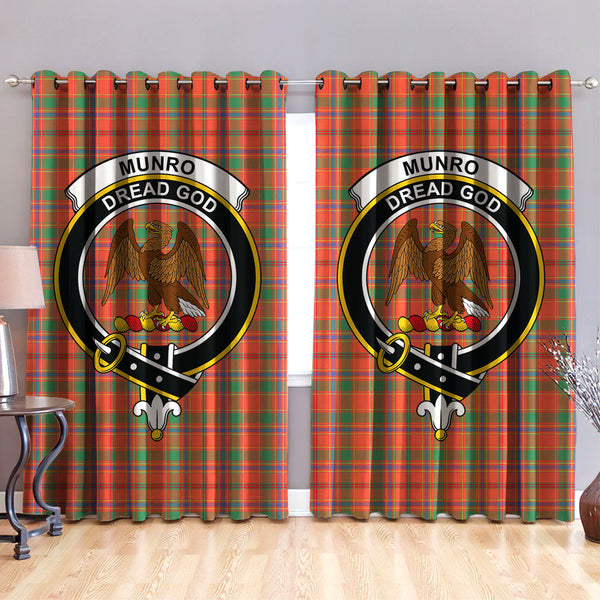 Munro Ancient Clan Badge Tartan Classic Window Curtain