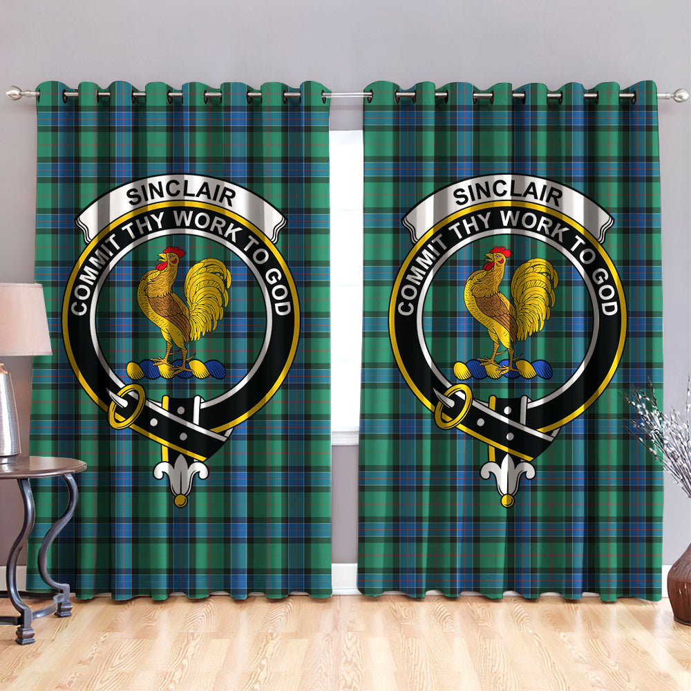 Sinclair Hunting Ancient Clan Badge Tartan Classic Window Curtain