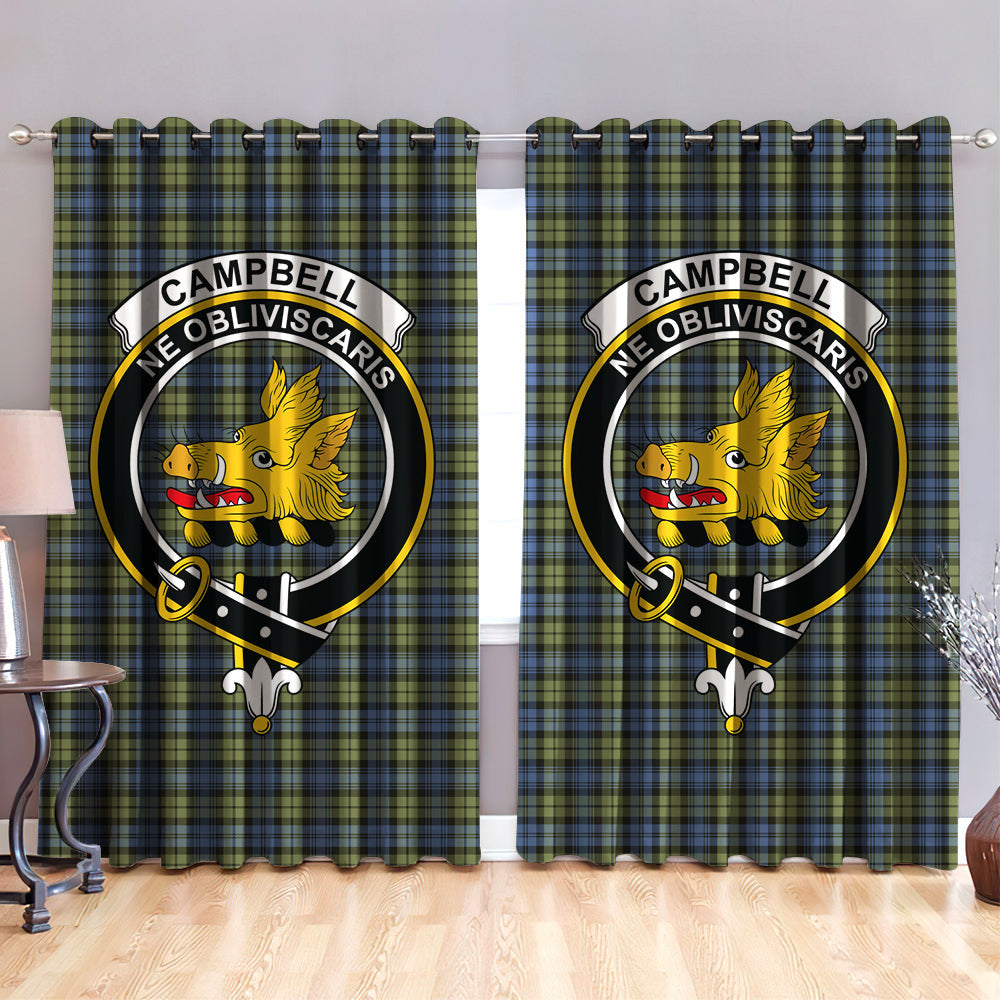 Campbell Faded Clan Badge Tartan Classic Window Curtain