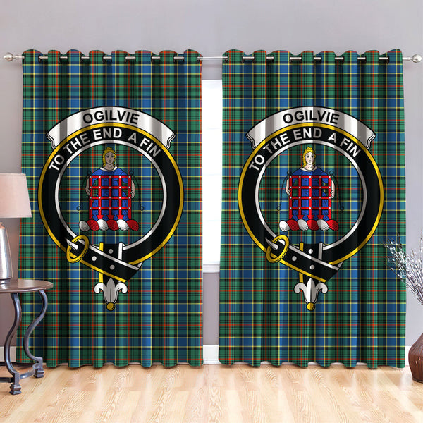 Ogilvie Hunting Ancient Clan Badge Tartan Classic Window Curtain