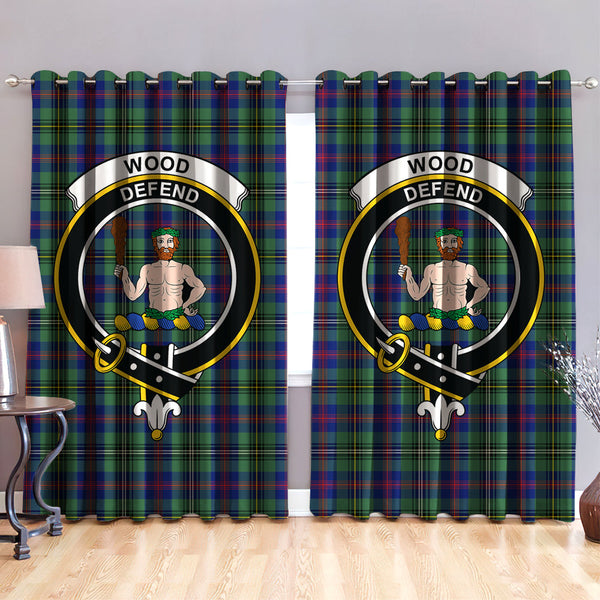 Wood Modern Clan Badge Tartan Classic Window Curtain