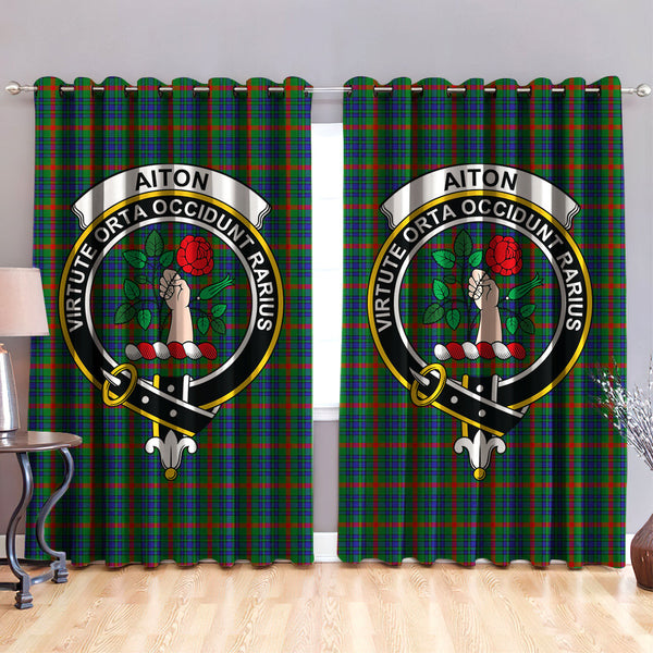 Aiton Clan Badge Tartan Classic Window Curtain