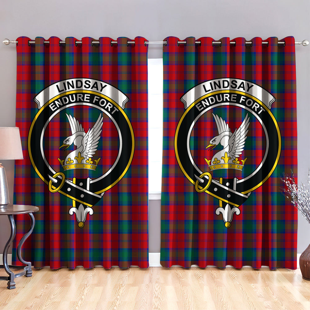 Lindsay Modern Clan Badge Tartan Classic Window Curtain