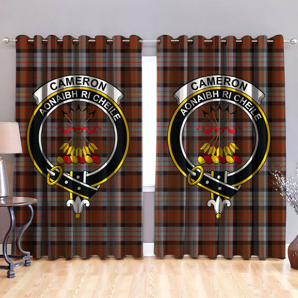 Cameron of Erracht Weathered Clan Badge Tartan Classic Window Curtain