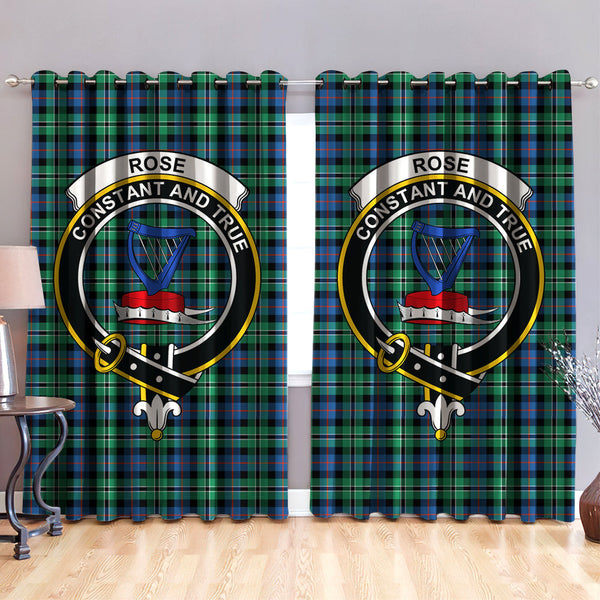 Rose Hunting Ancient Clan Badge Tartan Classic Window Curtain