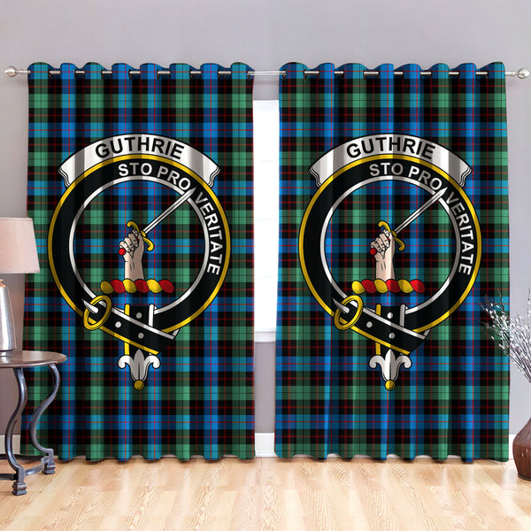 Guthrie Ancient Clan Badge Tartan Classic Window Curtain