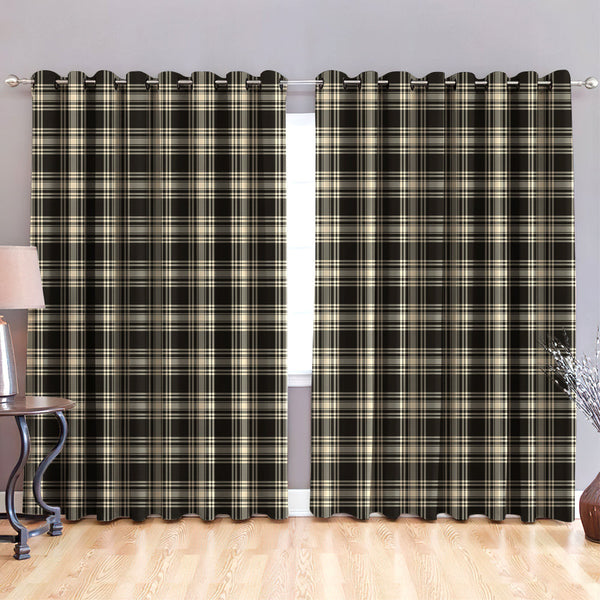 Menzies Black & White Ancient Tartan Classic Window Curtain