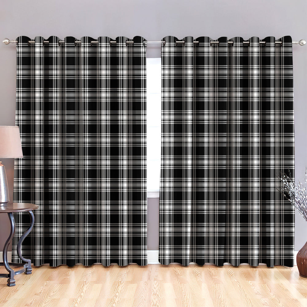 Menzies Black & White Modern Tartan Classic Window Curtain