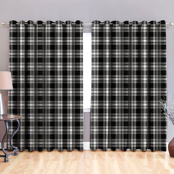 Menzies Black & White Modern Tartan Classic Window Curtain