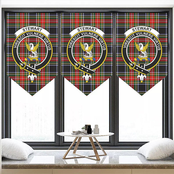 Stewart Black Tartan Classic Crest Pennant