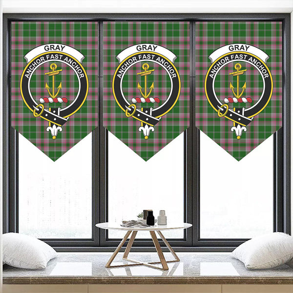 Gray Hunting Tartan Classic Crest Pennant