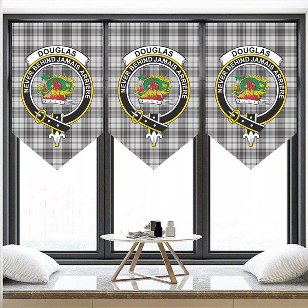 Douglas Grey Modern Tartan Classic Crest Pennant