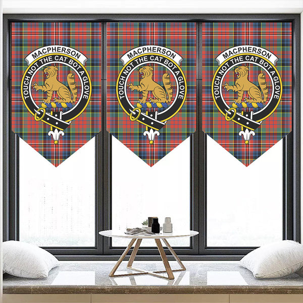 MacPherson Ancient Tartan Classic Crest Pennant