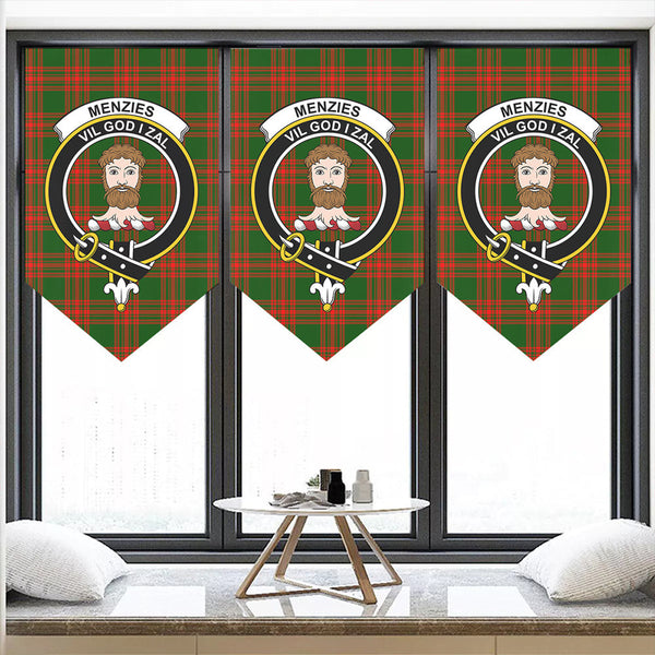 Menzies Green Modern Tartan Classic Crest Pennant