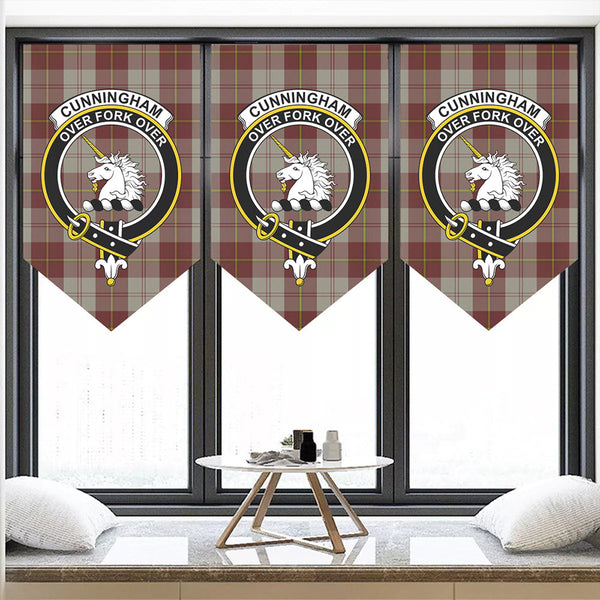 Cunningham Burgundy Dancers Tartan Classic Crest Pennant