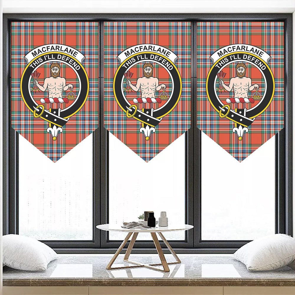 MacFarlane Ancient Tartan Classic Crest Pennant