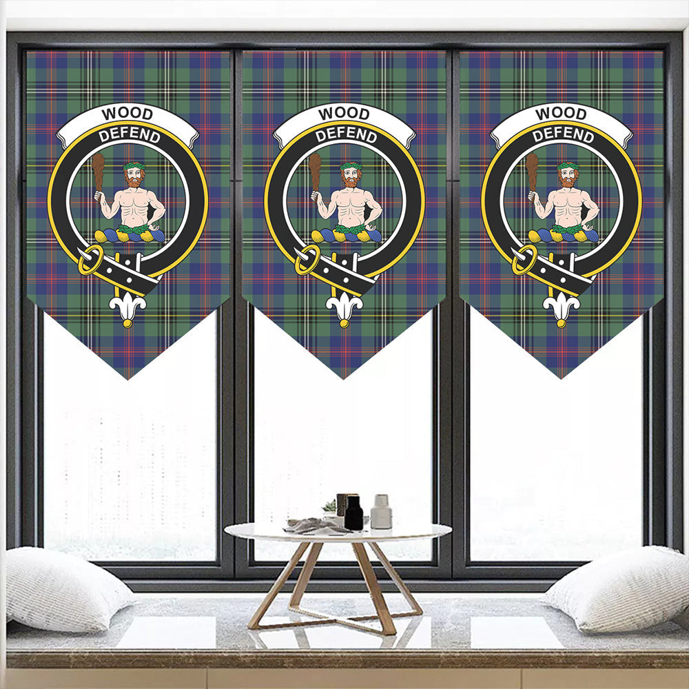 Wood Modern Tartan Classic Crest Pennant