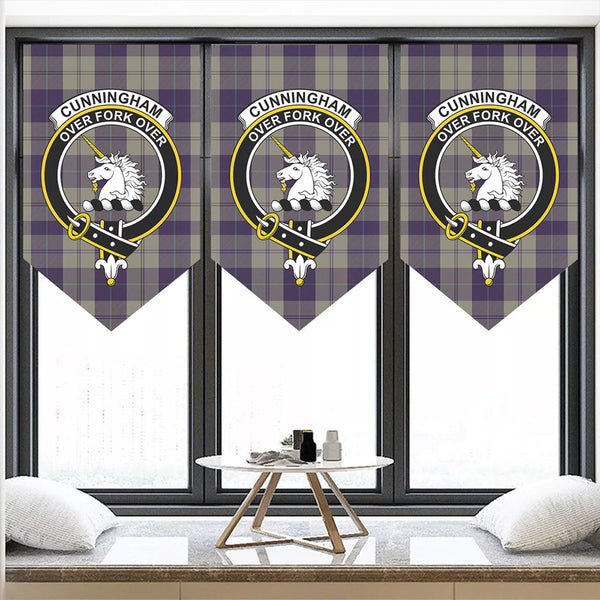 Cunningham Dress Blue Dancers Tartan Classic Crest Pennant