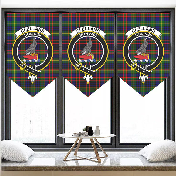 Clelland Modern Tartan Classic Crest Pennant