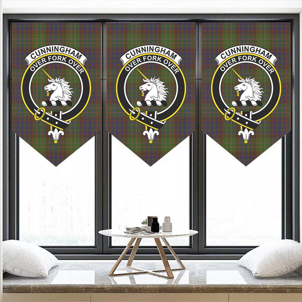 Cunningham Hunting Modern Tartan Classic Crest Pennant